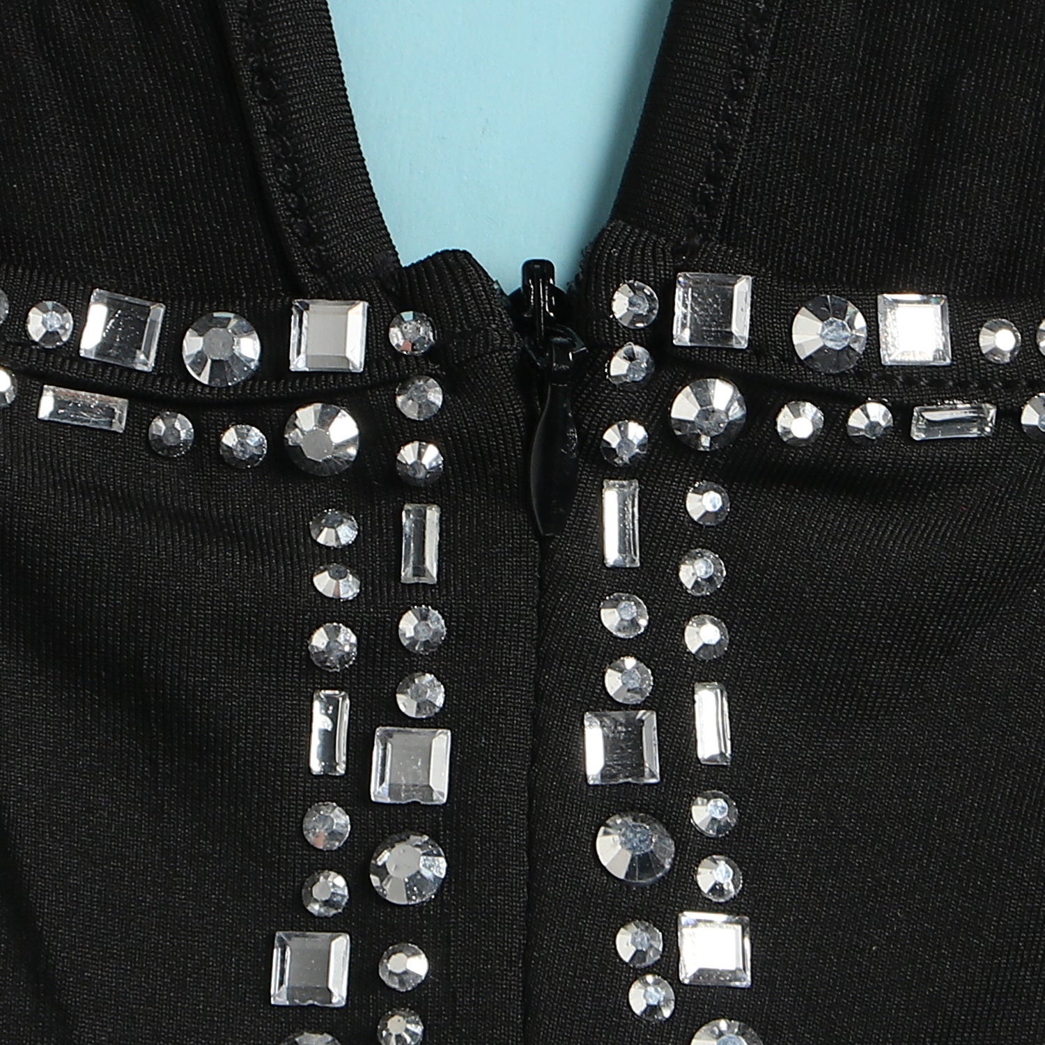 Women's See-through Deep V Rhinestone Jumpsuit - Sculptify™