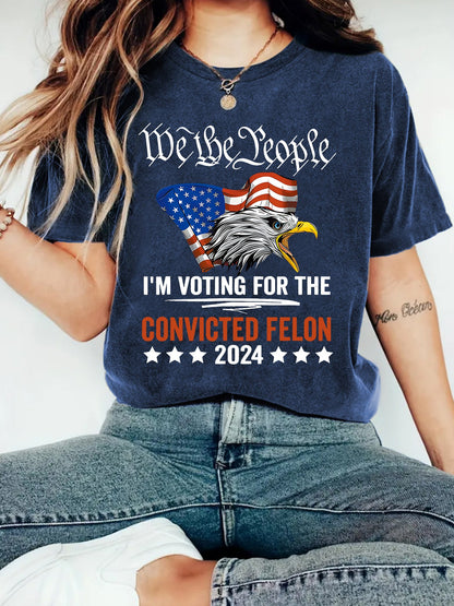 Printed Crew-neck Loose-fit Short-sleeve Plus-size T-shirt  Short sleeve t-shirts Sculptify™
