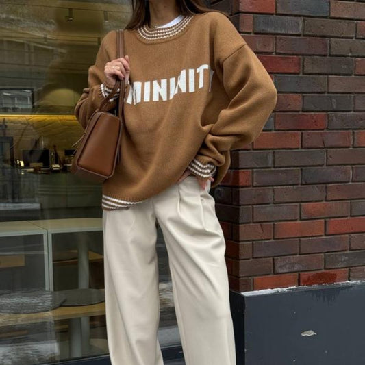 Knitted Sweater Sweater Round Neck Pullover For Women - Sculptify™