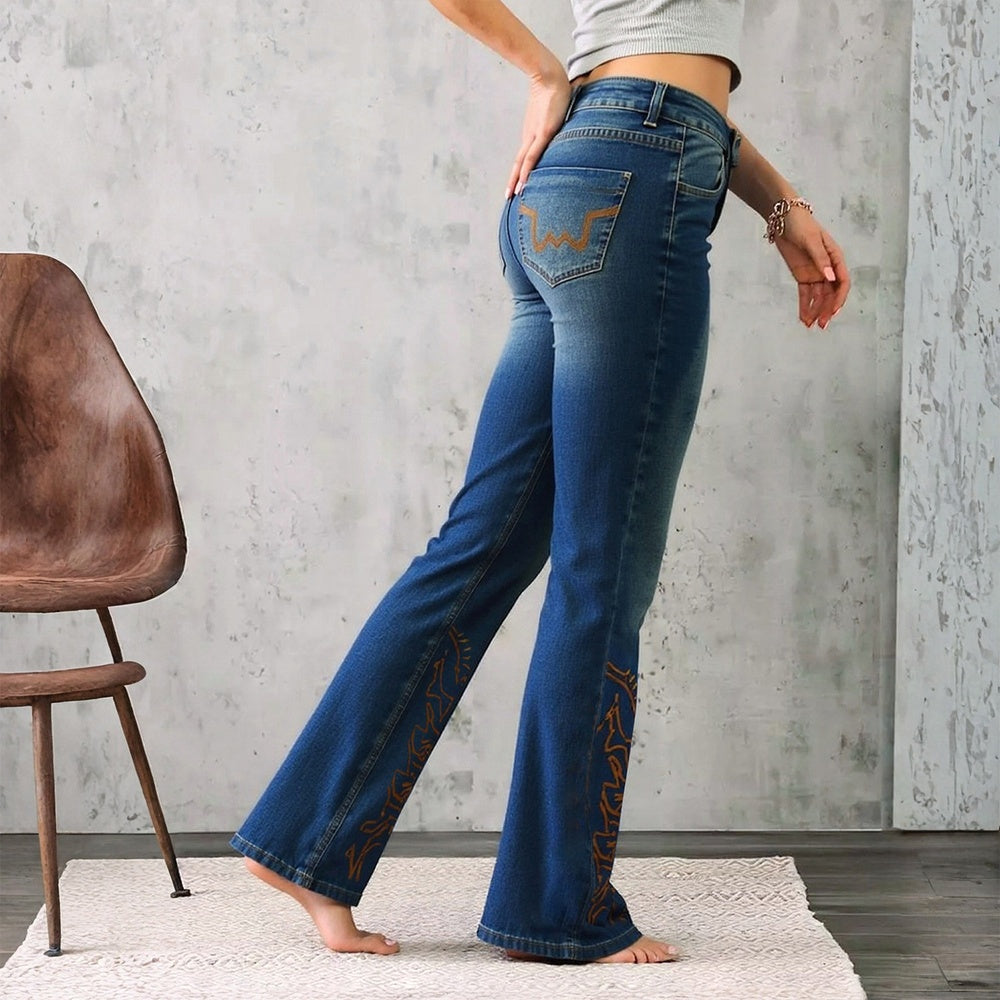 Sweetheart Cut-Out Flare Jeans