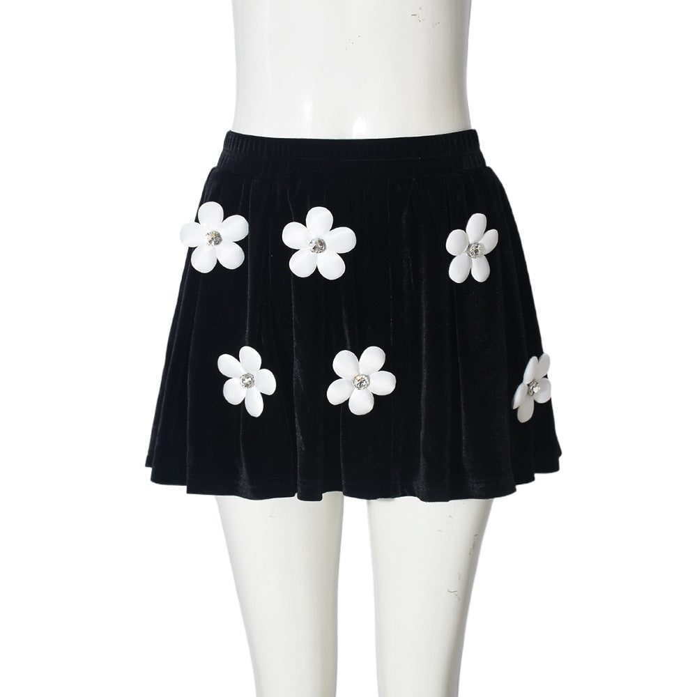 Fashion-Forward 3D Floral Fitted Skirt