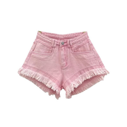 Trendy Summer Frayed Denim Shorts