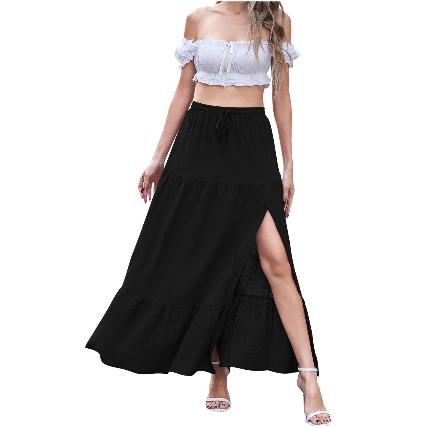 Breezy Bohemian Slit Midi Skirt