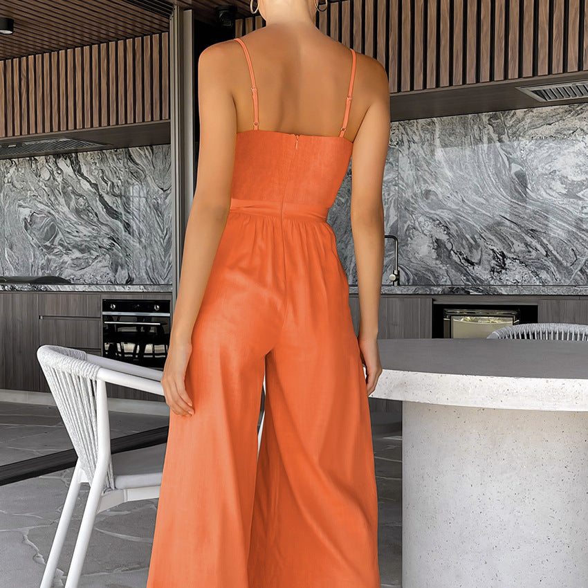 Sling Wide-leg Jumpsuit Women's Fashion Casual Loose Bodysuit - Sculptify™