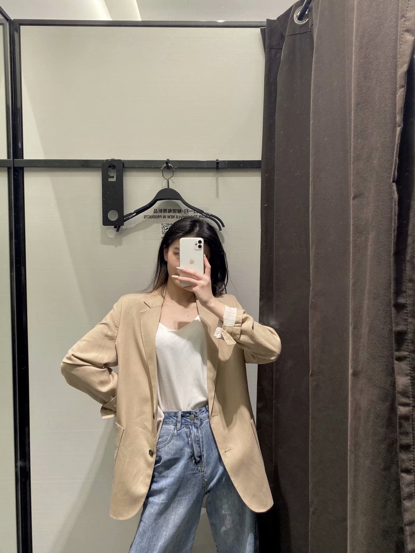 Women's Solid Color Straight Blazer With Button - Sculptify™