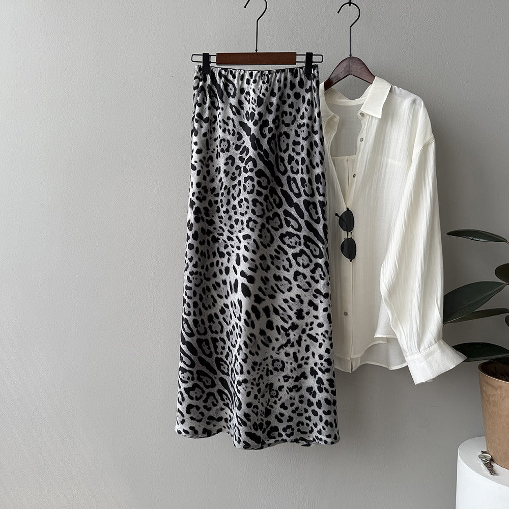 Stylish Slimming Leopard Midi Skirt