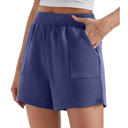 Casual Loose Fit Cream Sports Shorts