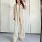 Warm Casual Neck Warmer Top And Pants Sweater Set  Sets Sculptify™