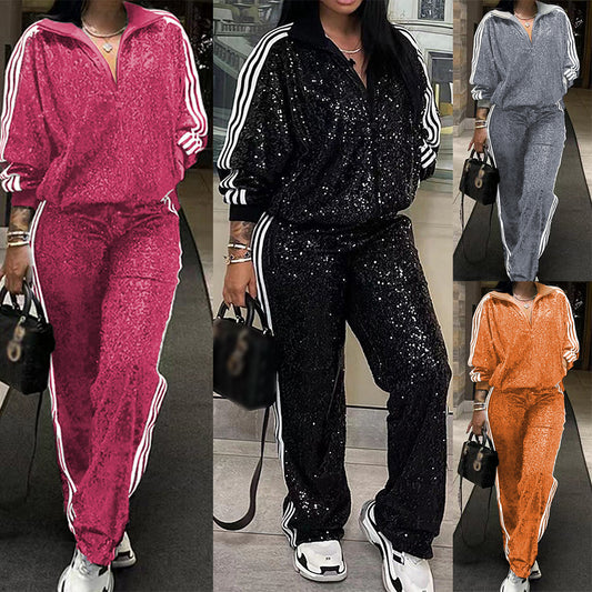 Sequin Plus Size Casual Set For Women - Sculptify™