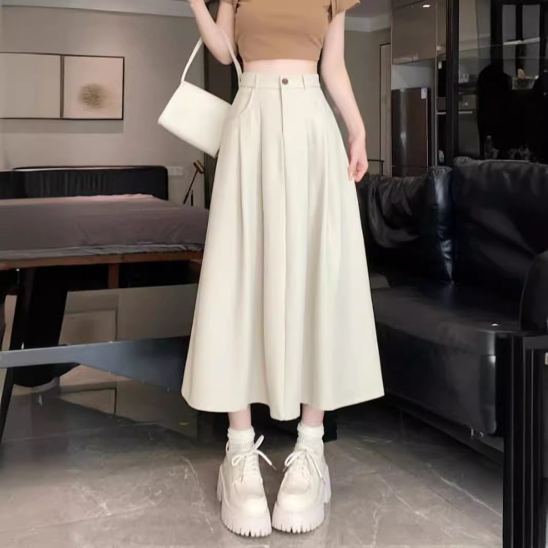 Casual Elegant Draped A-Line Skirt