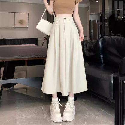 Casual Elegant Draped A-Line Skirt