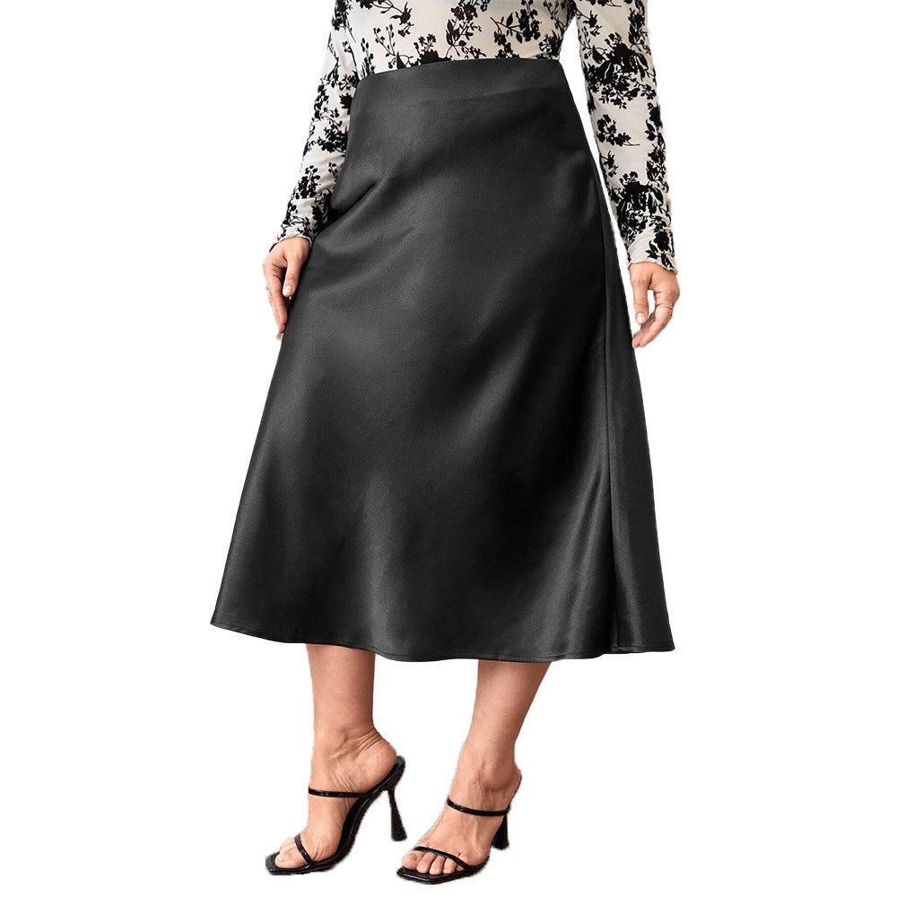 Elegant Zippered Satin Ballroom Skirt
