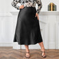 Elegant Zippered Satin Ballroom Skirt