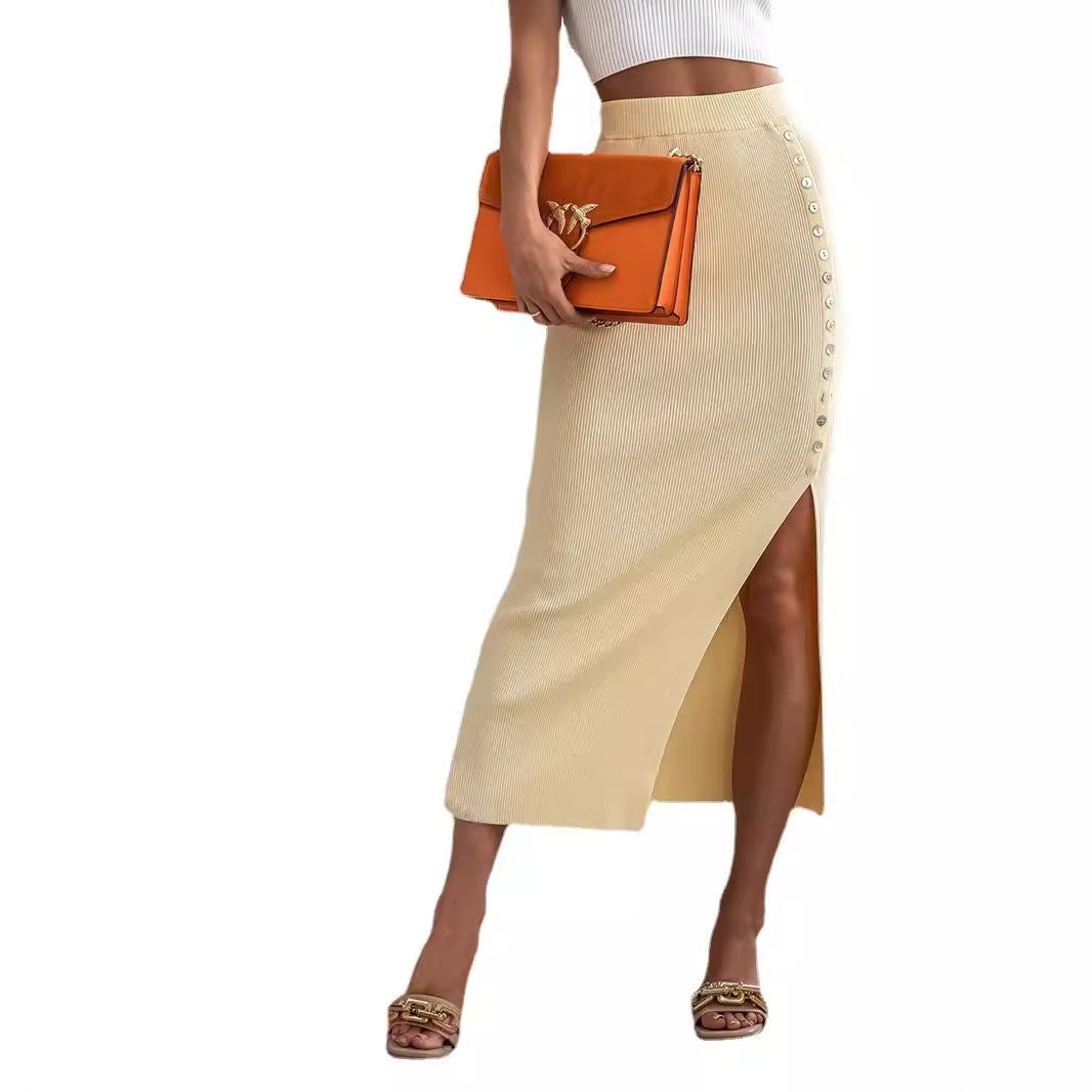 Trendy Knit Ribbed Stripe Skirt