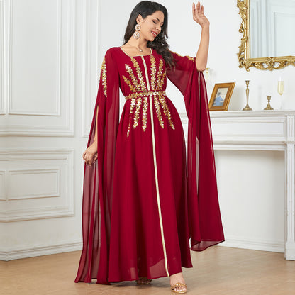 Arab Women's Robe Super Long Sleeve Muslim Dress - Sculptify™