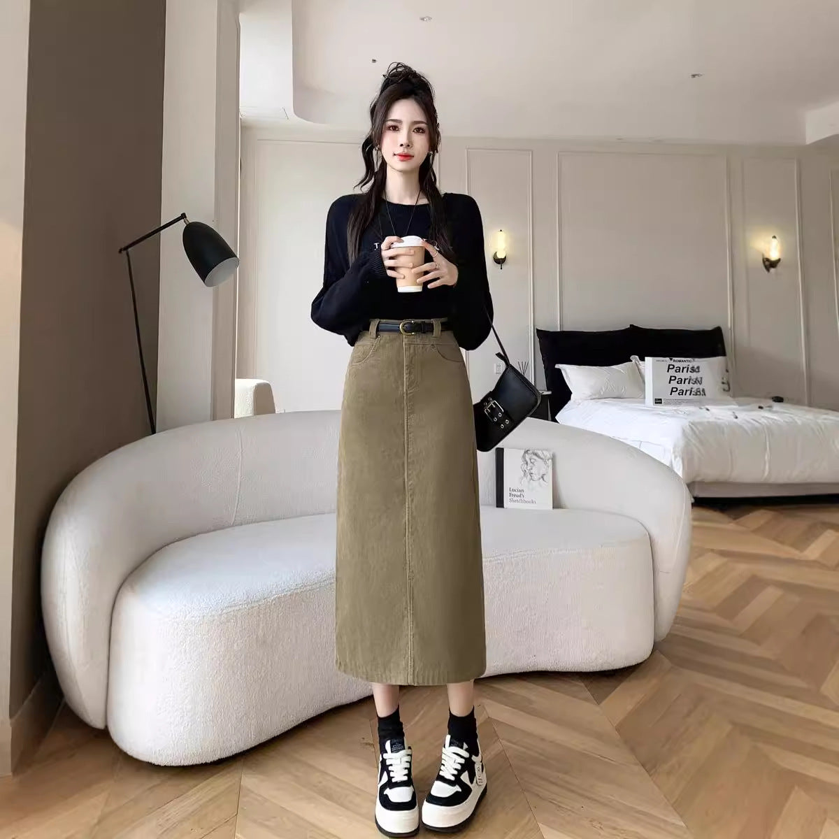 Vintage Style A-Line Sheath Skirt