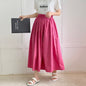Casual Pure Cotton Flared Midi Skirt