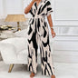 V-neck Loose Printed Long Jumpsuit - Sculptify™