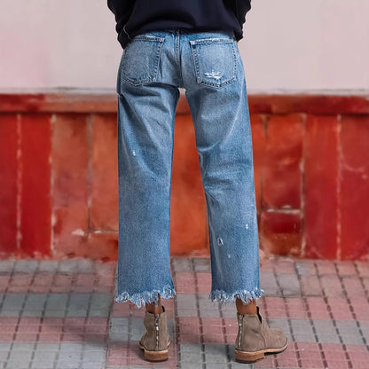 No-Stretch Ripped Street Jeans