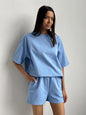 Casual Short-Sleeve Crew-Neck Top And Shorts Two-Piece Set - Sculptify™