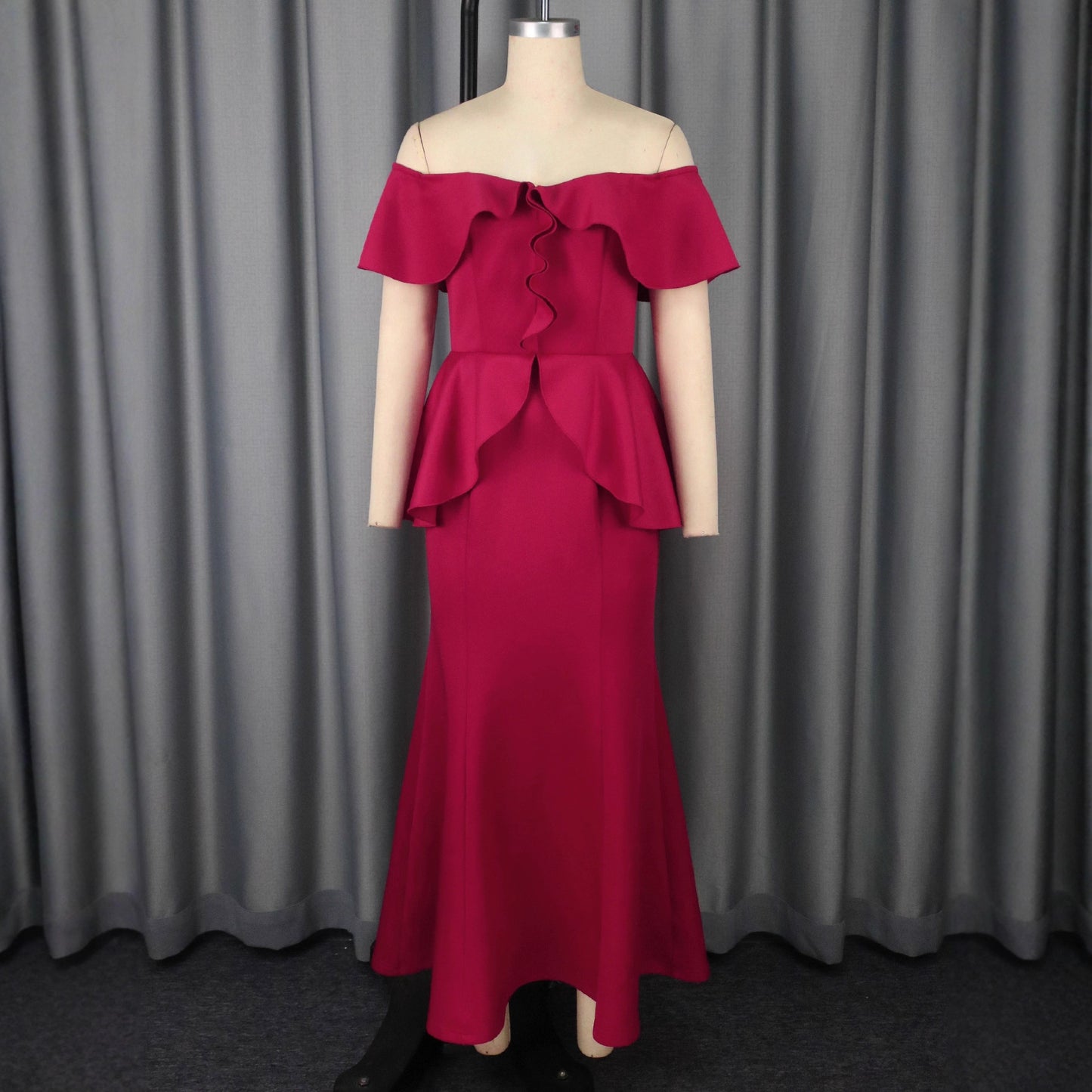Strapless Ruffled Off-the-shoulder Dress Fishtail Dress - Sculptify™