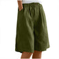 High-Waist Button & Elastic Shorts
