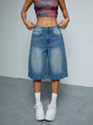 Stylish Loose Wide-Leg Jean Shorts