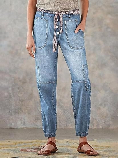 CorsetLace High-Waist Wide-Leg Jeans