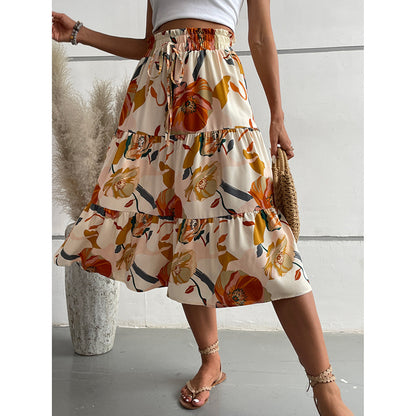 Effortless Boho Floral A-Line Skirt