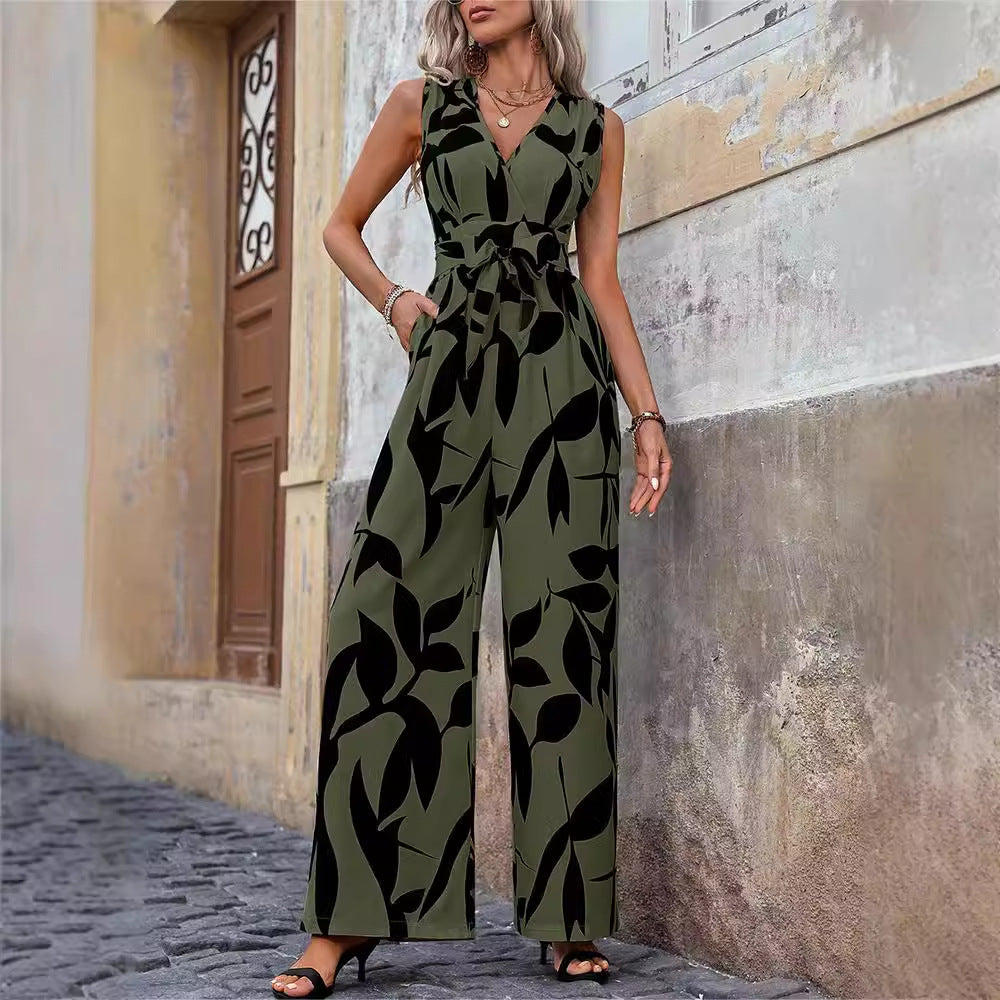 Fashionable High Waist Lace-up Wide Leg Jumpsuit For Women - Sculptify™