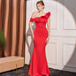 High-end Slant Shoulder Slimming Long Dress - Sculptify™