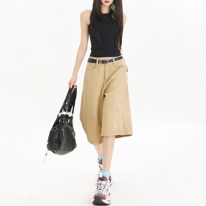 Versatile Plus Size Fold-Over Shorts