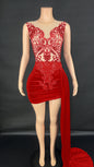 Summer Luxury Evening Dress Female Singer Stage Costume Senior Dress Side Trailing Skirt - Sculptify™
