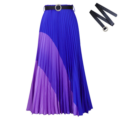 Modern Plus Size Pleated Midi Skirt