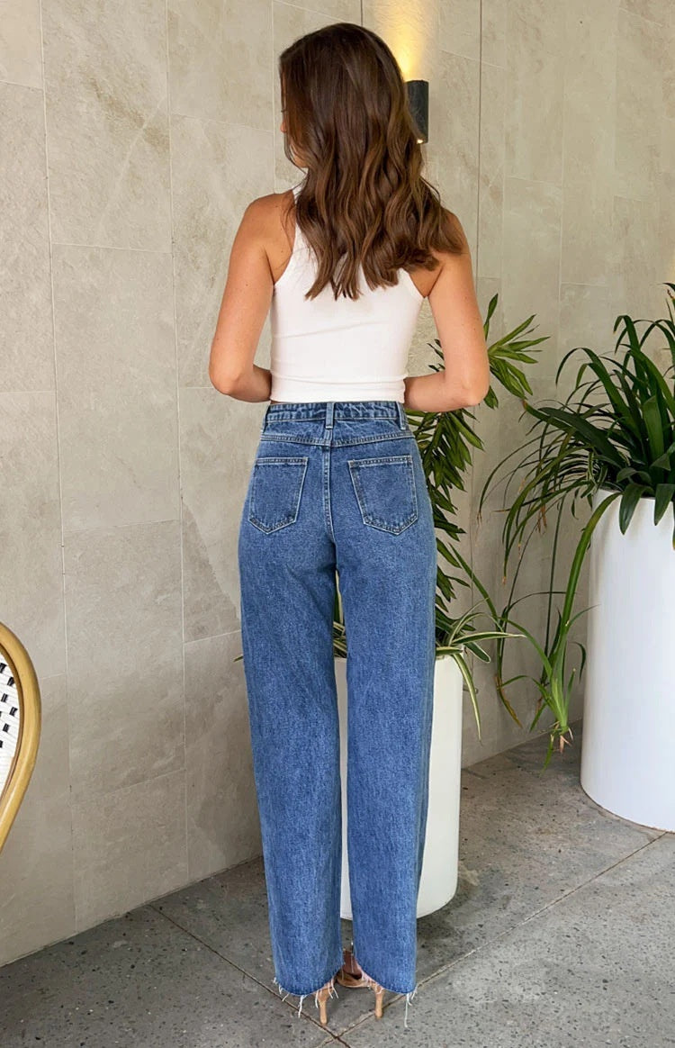 ObliqueGlam Beaded Straight Jeans