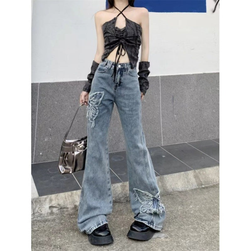 Mop Hem Butterfly Flare Jeans