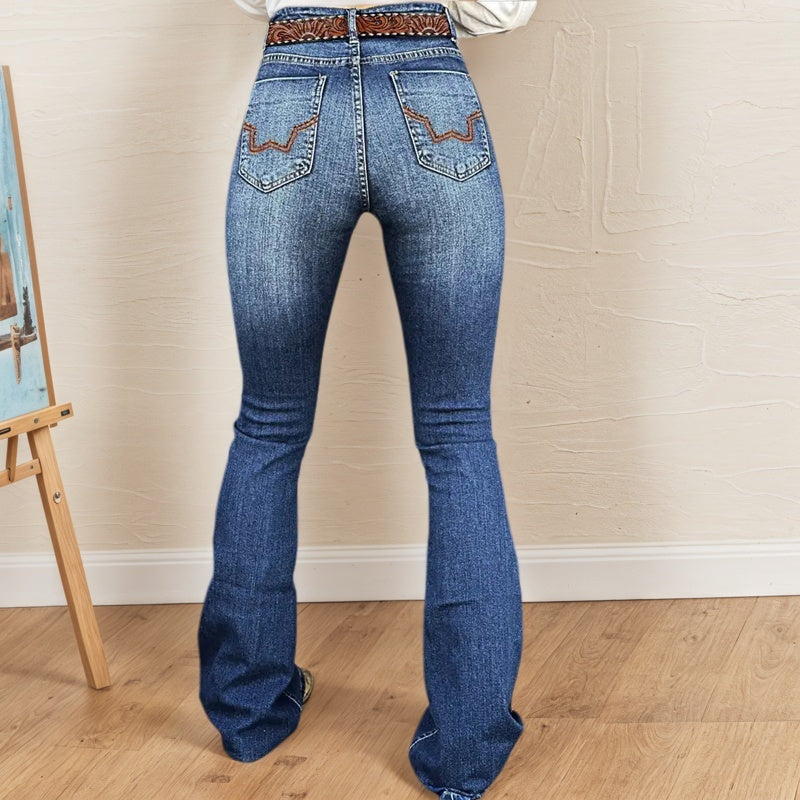 Sweetheart Cut-Out Flare Jeans