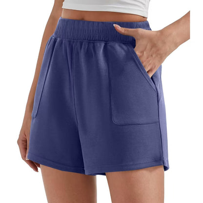Casual Loose Fit Cream Sports Shorts