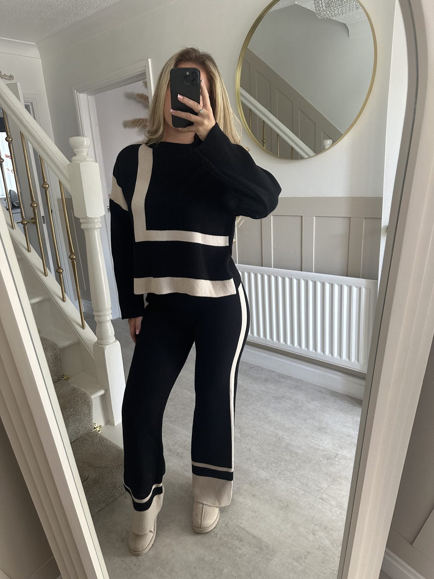 Crew-neck Sweater And Relaxed-fit Casual Pants Set  Sets Sculptify™