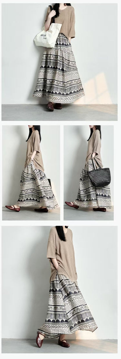Modern Contrast Panel Skater Skirt