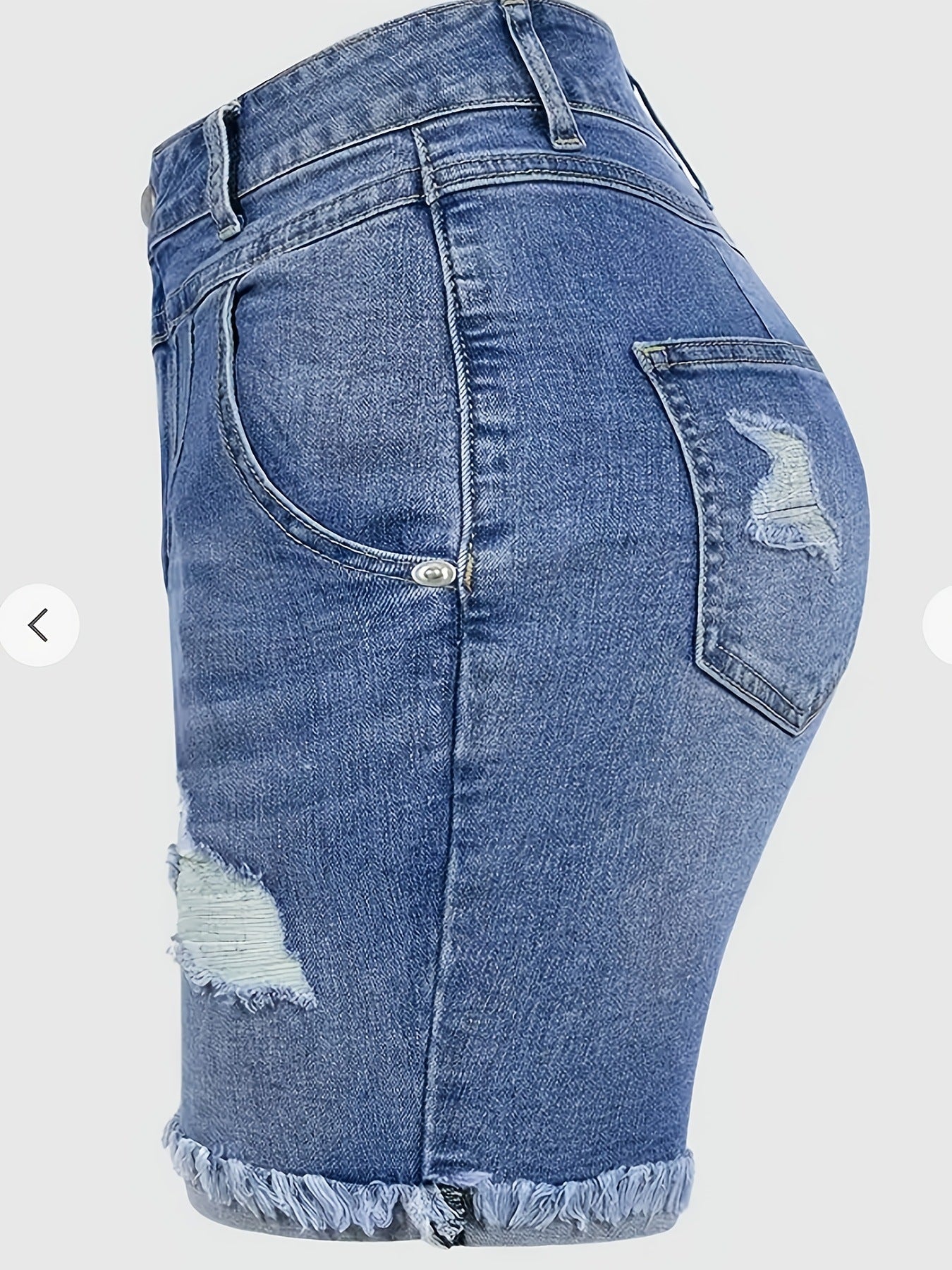 Trendy Plus Size Ripped Denim Shorts