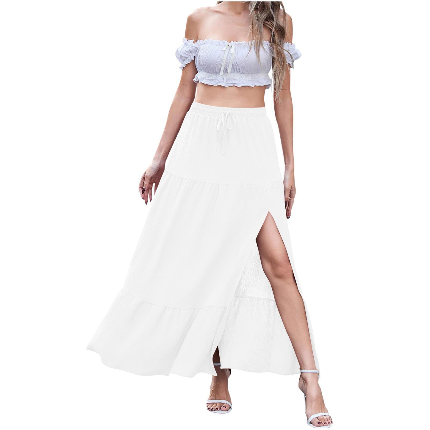 Breezy Bohemian Slit Midi Skirt