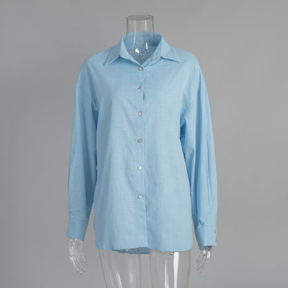 Casual Solid-color Minimalist Loose-fit Shirt - Sculptify™
