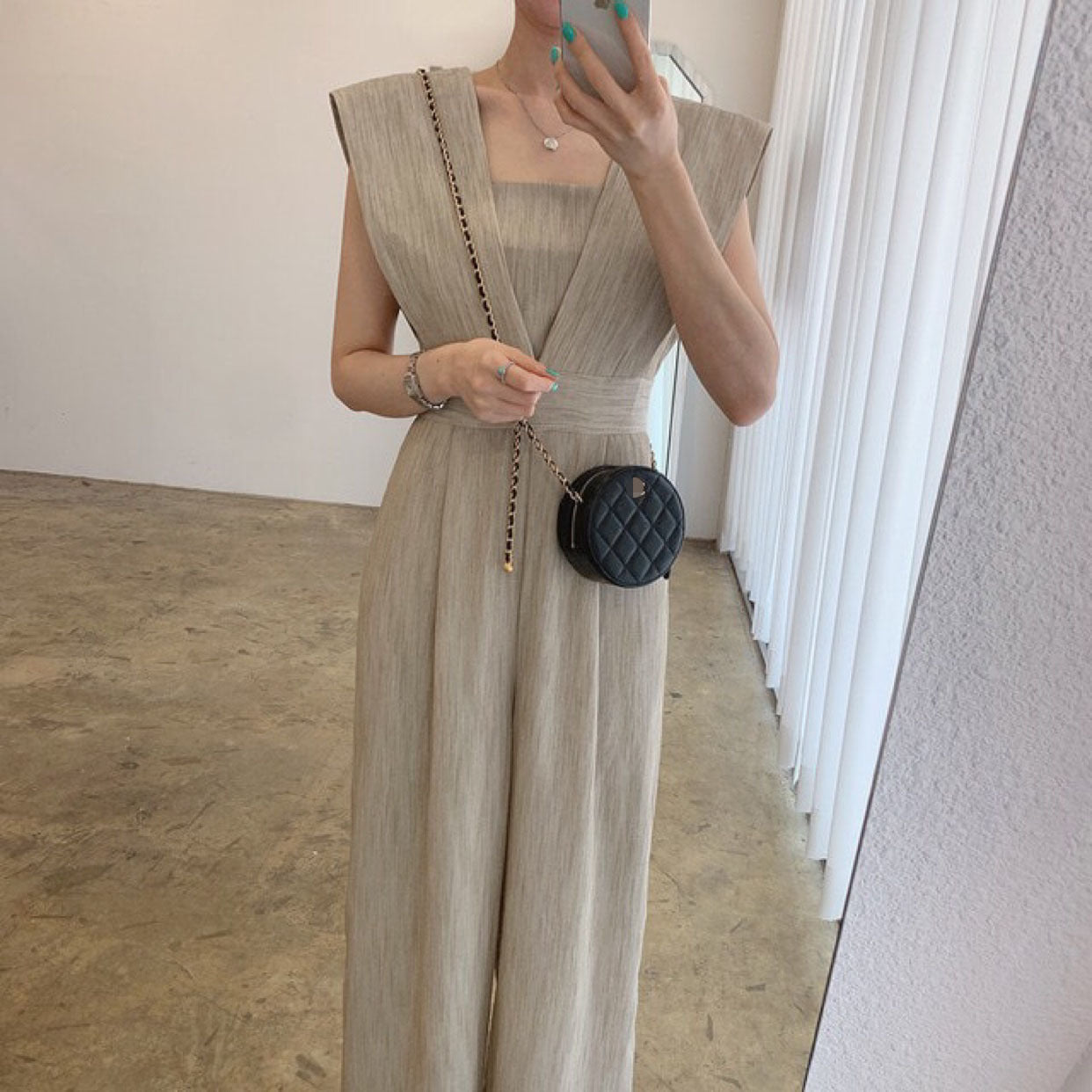 Women's Chiffon Retro Sleeveless Jumpsuit Wide Leg Pants - Sculptify™