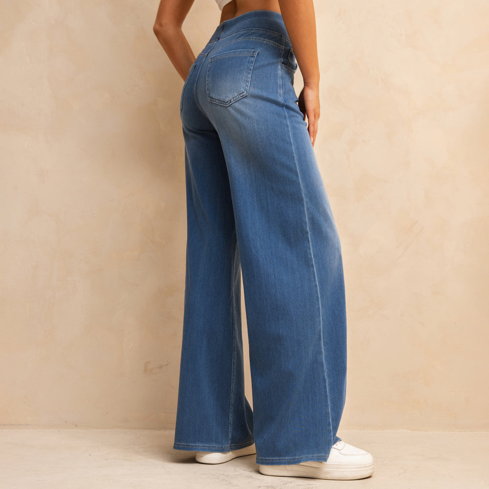 Shascullfites Wide-Leg Flare Jeans
