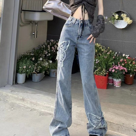 Mop Hem Butterfly Flare Jeans