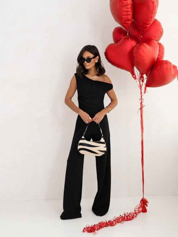 Sexy Jumpsuits For Women Falling Straps Business Rompers Elegant Straight Long Pants Rompers Fastened With A Zipper On The Side. - Sculptify™