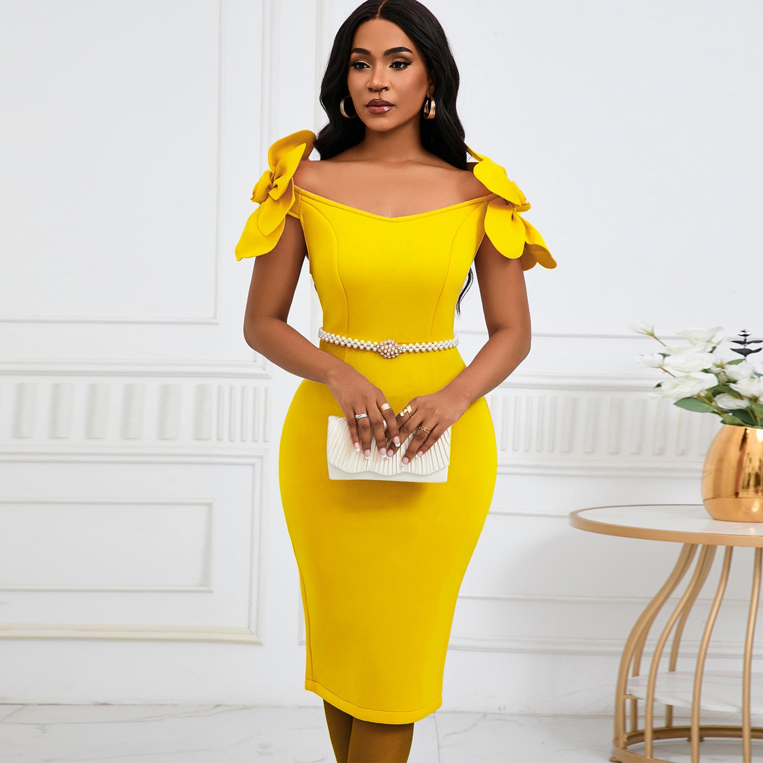 Women's Three-dimensional Floral Elegant Dress - Sculptify™
