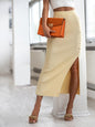 Trendy Knit Ribbed Stripe Skirt
