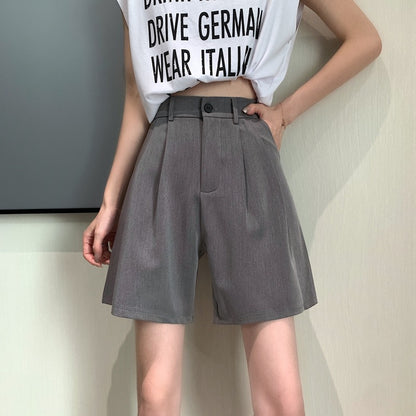 Relaxed Fit Straight-Leg Wide Shorts